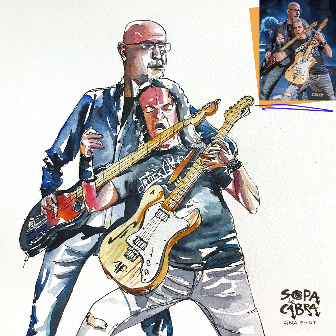 Showcase: Watercolor custom portrait of the catalan rock band, Sopa de Cabra