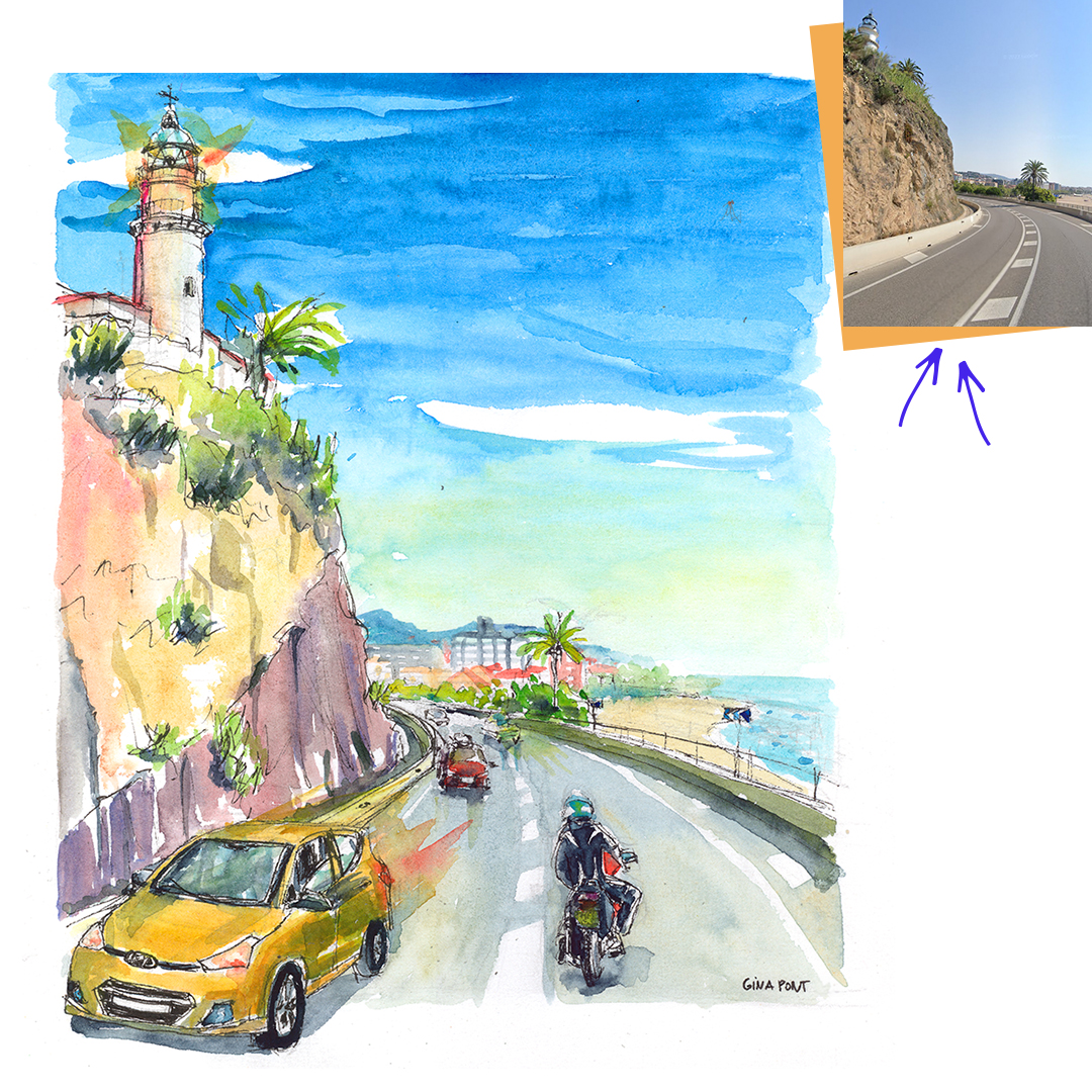 Showcase: Personalized sketching of the landscape of Calella, a village of Maresme