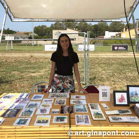 Me invitaron a exponer en el mercado de arte de Fontcoberta, en el Vadart Festival. Dibujé actuaciones de jazz y poesía - Andrea Motis, The Jazz Van y Enric Casasses – y me reuní con los Urban Sketchers Girona.
