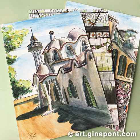 Marta is from Terrassa, she loves the city, and wanted to have custom artworks of the most emblematic places.