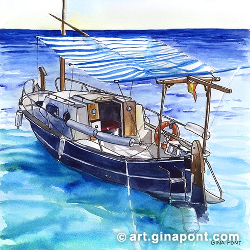 ¡Os presento el Xip-xop, uno de los barcos más bonitos del puerto de Arenys! Aleix me pidió que dibujara uno de sus barcos para poder colgarlo en su casa y este fue el resultado.