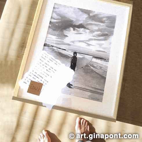 Marina ordered a custom portrait for the second time. In this case, it was a Christmas present for Edu and shows a trip to New Zealand practicing his favorite sport.
