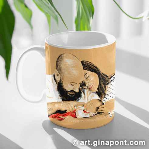 As Fernando had just become father, his workmates gave him this personalized mug.