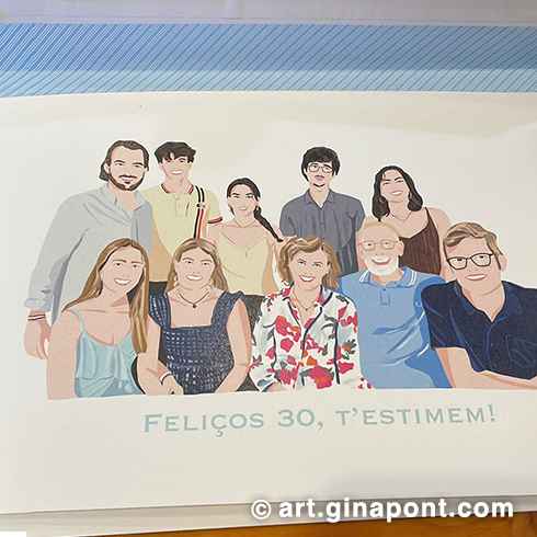 For Clara's birthday, her family commissioned me to do an illustration all together - it certainly got her excited!.