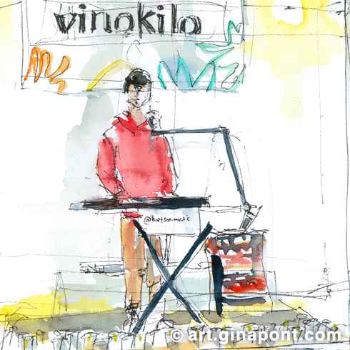 Vinokilo event: Live art of Betson performance (Candle Concert) in Nau Bostik, Barcelona.