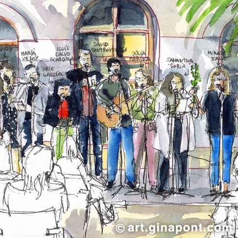 Alenar event: Live art of jam poetry performance in Can Ricart Poblenou, Barcelona.