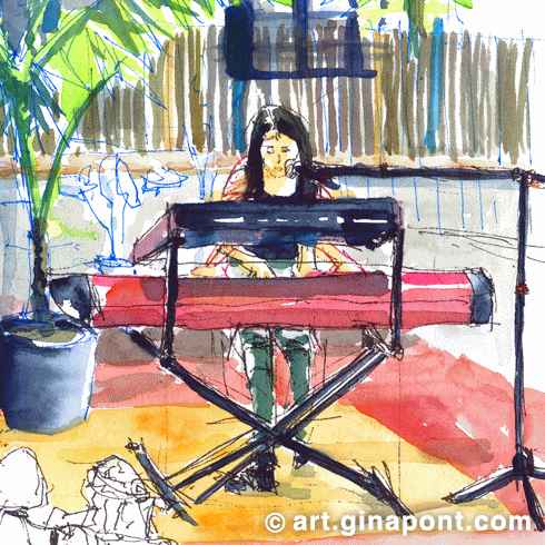 Terrat d'Or event: Live art of Delight performance, Barcelona.