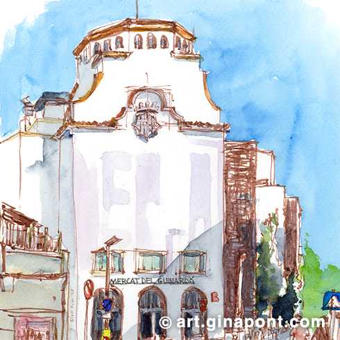 Con los InkyFingers Barcelona fuimos a dibujar al Guinardó, y descubrí y dibujé por primera vez su mercado. Además, me hace mucha gracia que esté cerca de la calle de les Arts.